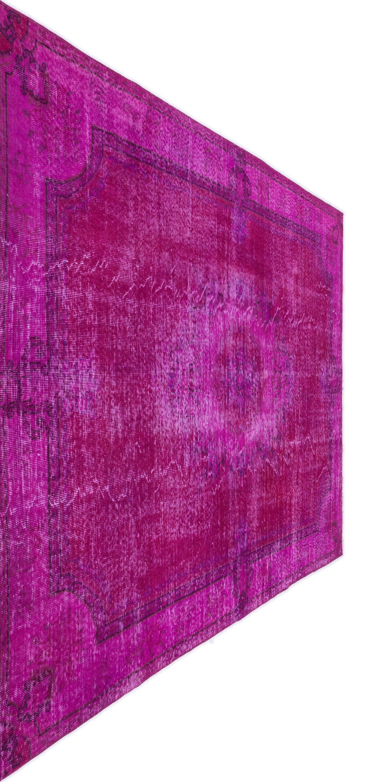 Fuchsia Over Dyed Vintage Rug 6'6'' x 9'5'' ft 197 x 288 cm