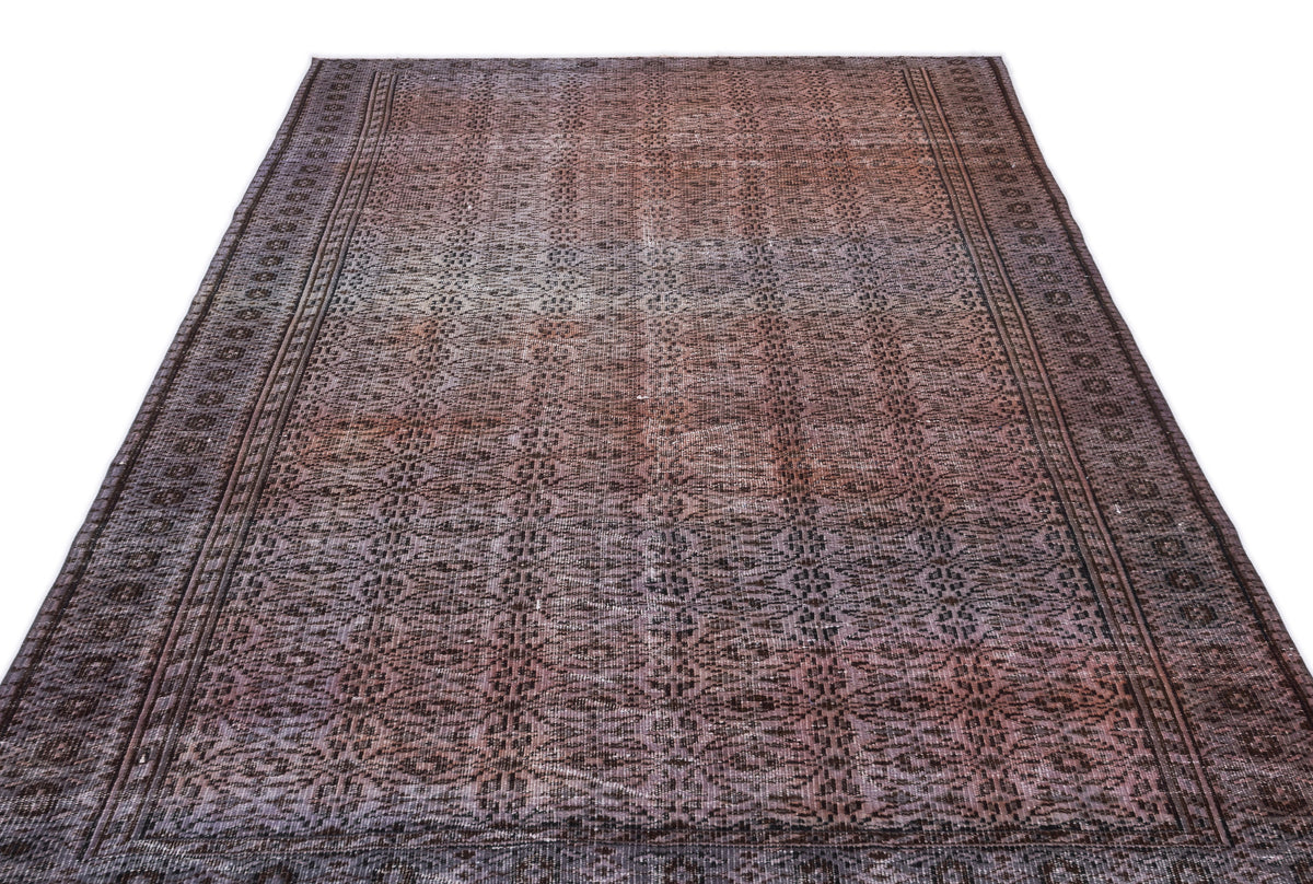 Retro Over Dyed Vintage Rug 5&#39;10&#39;&#39; x 9&#39;7&#39;&#39; ft 177 x 293 cm