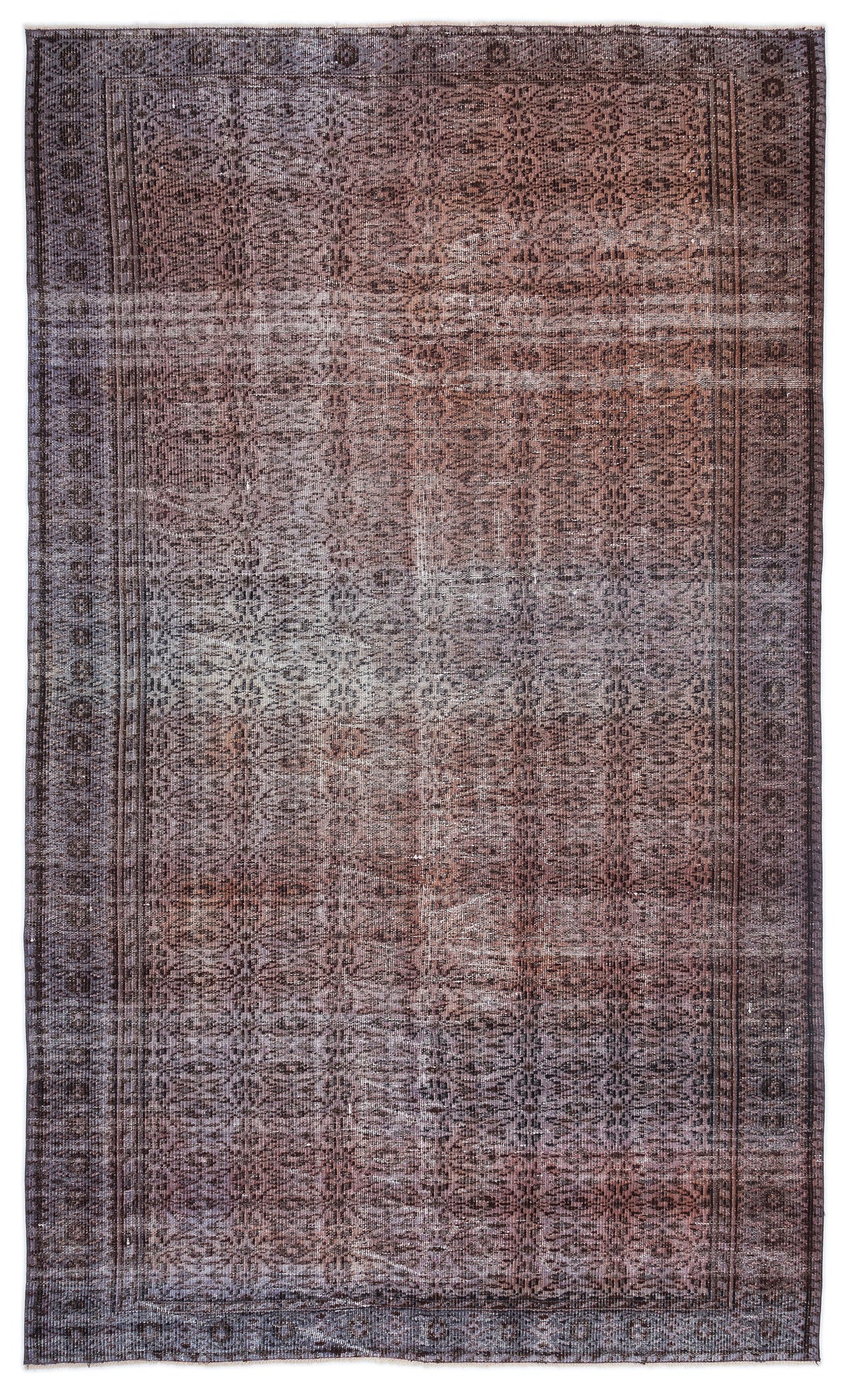 Retro Over Dyed Vintage Rug 5&#39;10&#39;&#39; x 9&#39;7&#39;&#39; ft 177 x 293 cm