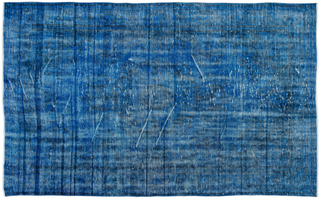 Traditional Design Blue Over Dyed Vintage Rug 6'0'' x 9'8'' ft 183 x 295 cm