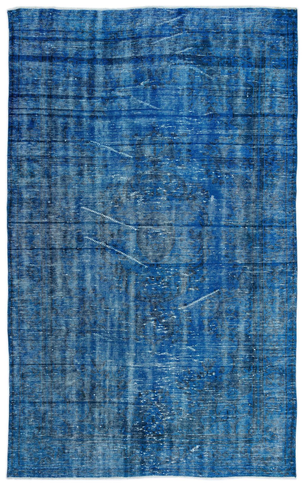 Turquoise  Over Dyed Vintage Rug 6'0'' x 9'8'' ft 183 x 295 cm