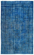 Turquoise  Over Dyed Vintage Rug 6'0'' x 9'8'' ft 183 x 295 cm