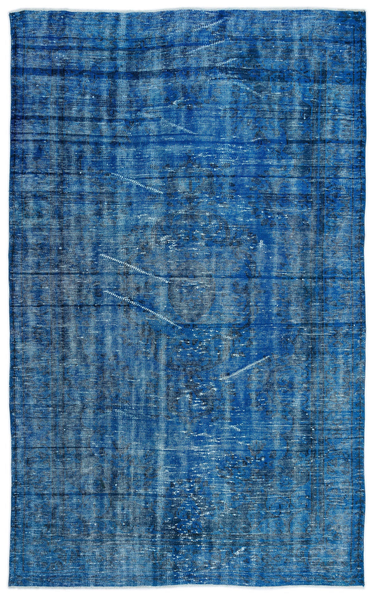 Turquoise  Over Dyed Vintage Rug 6&#39;0&#39;&#39; x 9&#39;8&#39;&#39; ft 183 x 295 cm