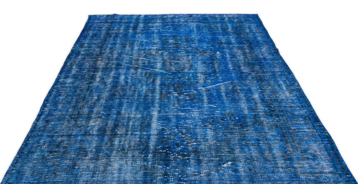 Turquoise  Over Dyed Vintage Rug 6&#39;0&#39;&#39; x 9&#39;8&#39;&#39; ft 183 x 295 cm