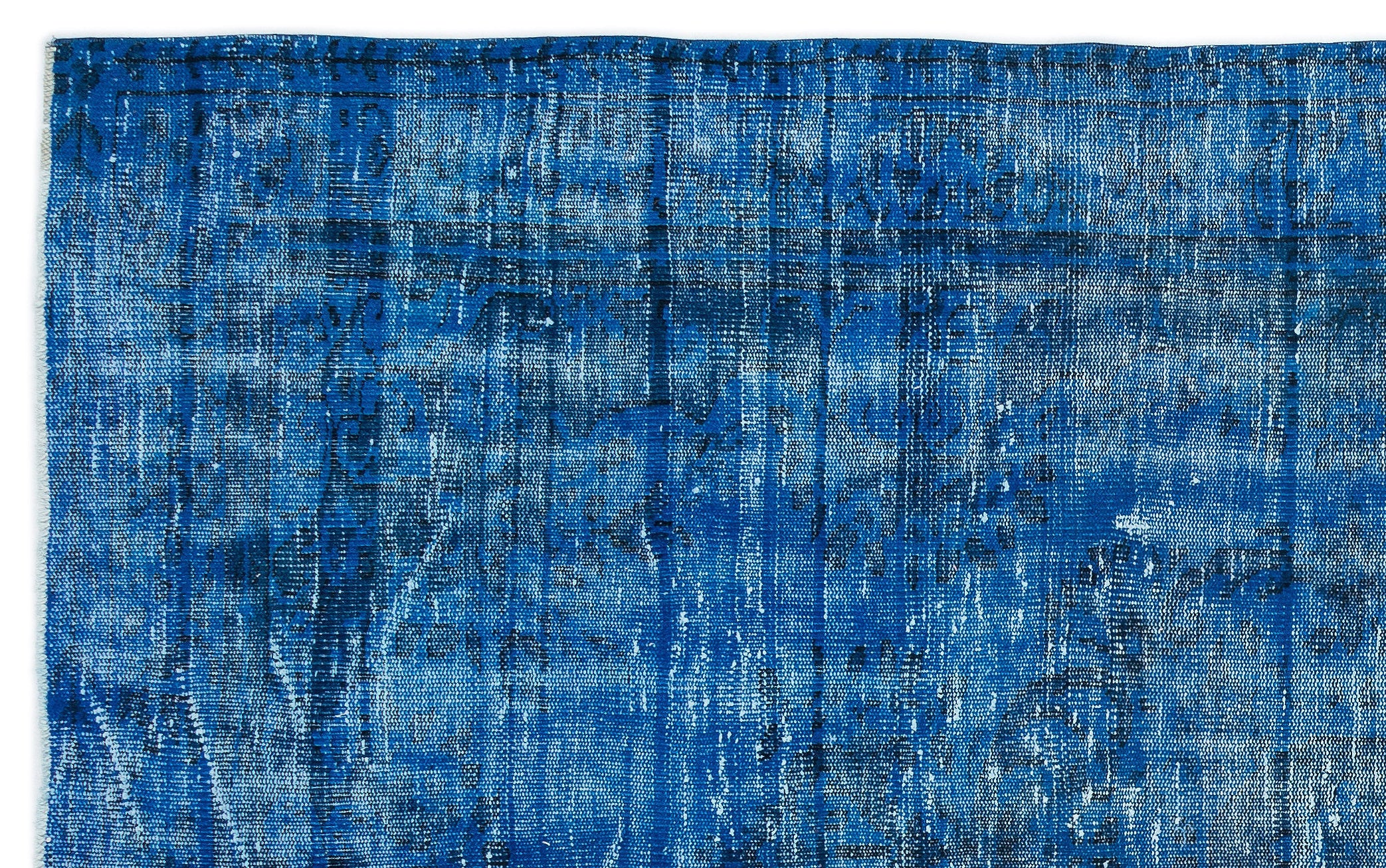 Turquoise  Over Dyed Vintage Rug 6'0'' x 9'8'' ft 183 x 295 cm