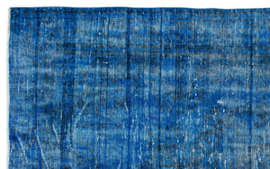 Turquoise  Over Dyed Vintage Rug 6'0'' x 9'8'' ft 183 x 295 cm