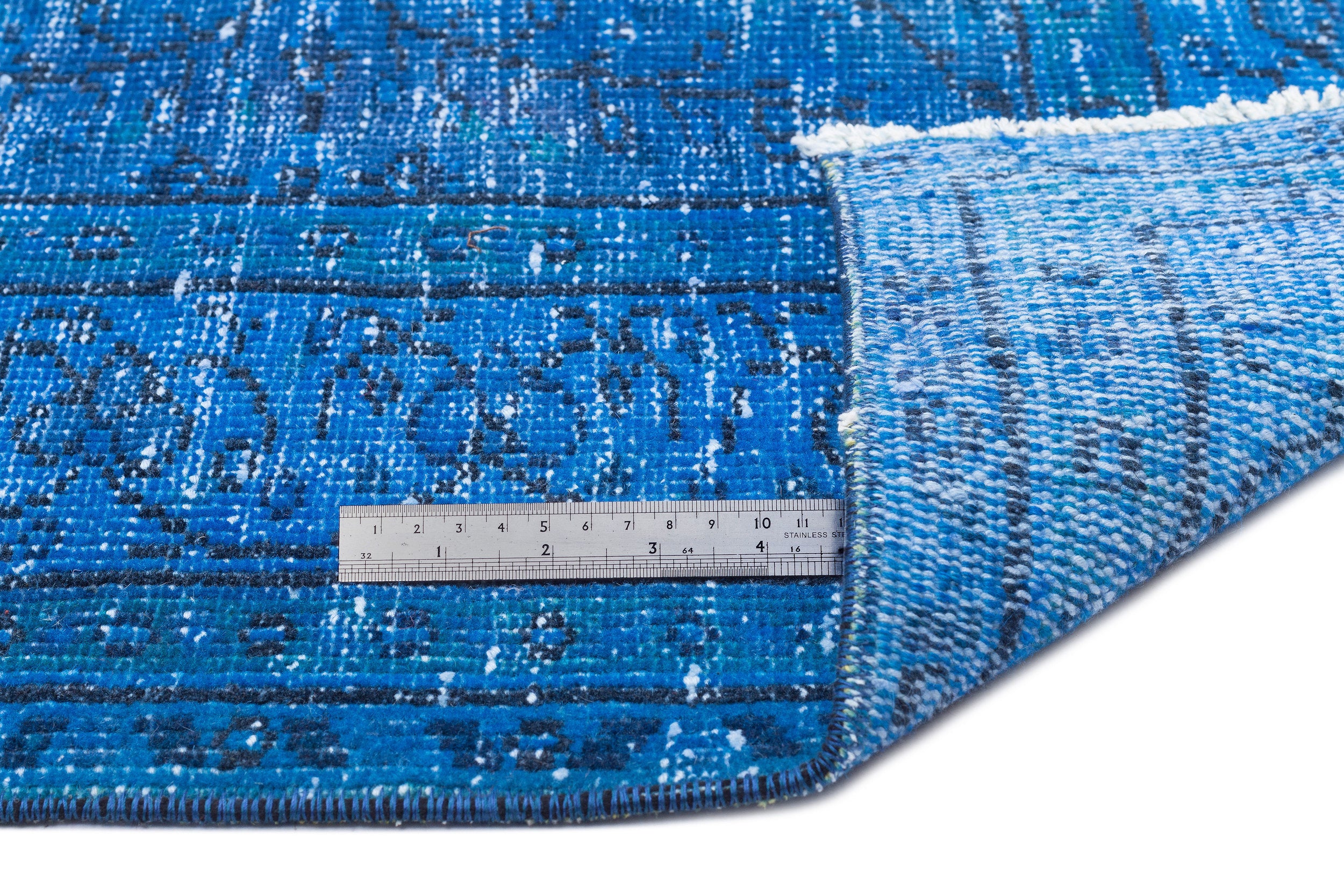Turquoise  Over Dyed Vintage Rug 6'1'' x 9'9'' ft 185 x 296 cm