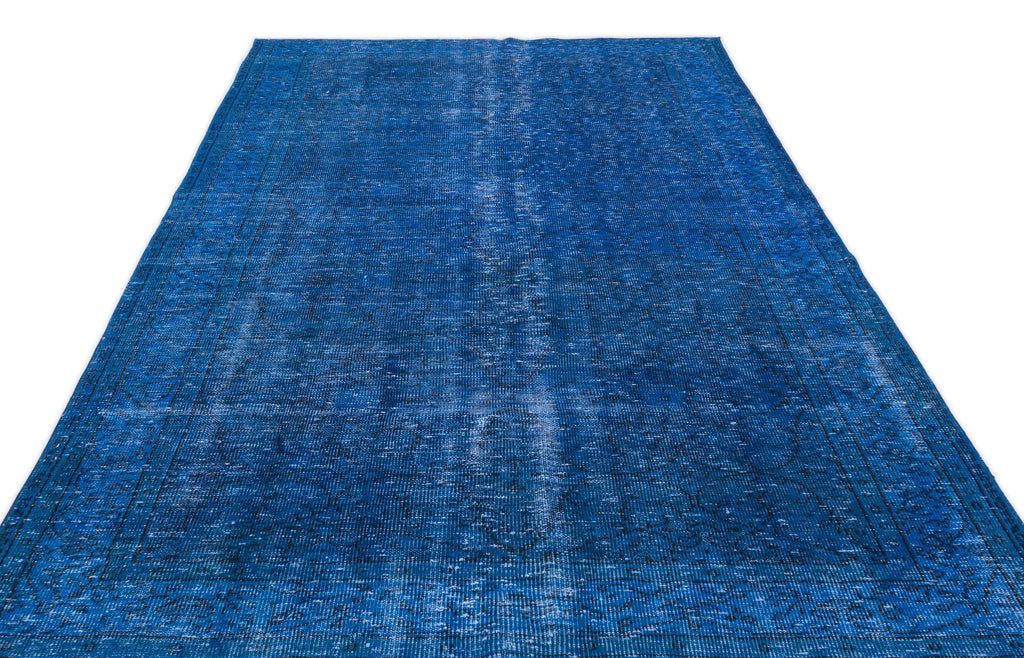 Turquoise  Over Dyed Vintage Rug 6'1'' x 9'9'' ft 185 x 296 cm