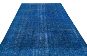 Turquoise  Over Dyed Vintage Rug 6'1'' x 9'9'' ft 185 x 296 cm