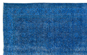 Turquoise  Over Dyed Vintage Rug 6'1'' x 9'9'' ft 185 x 296 cm