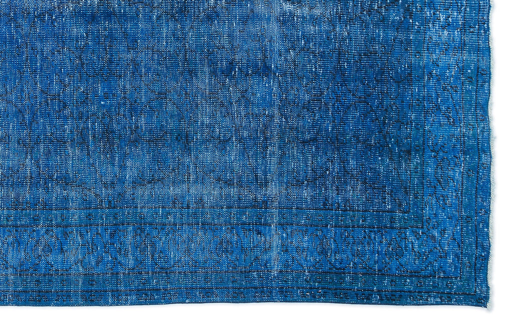 Turquoise  Over Dyed Vintage Rug 6'1'' x 9'9'' ft 185 x 296 cm