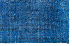 Turquoise  Over Dyed Vintage Rug 6'1'' x 9'9'' ft 185 x 296 cm