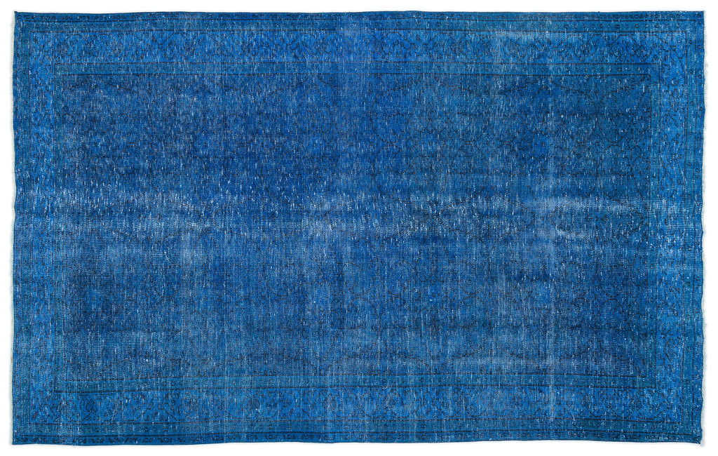 Turquoise  Over Dyed Vintage Rug 6'1'' x 9'9'' ft 185 x 296 cm