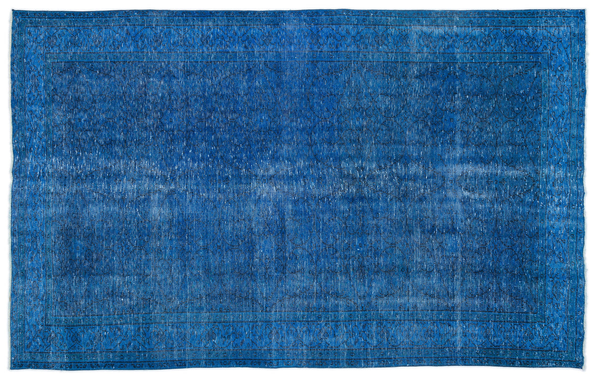 Turquoise  Over Dyed Vintage Rug 6&#39;1&#39;&#39; x 9&#39;9&#39;&#39; ft 185 x 296 cm