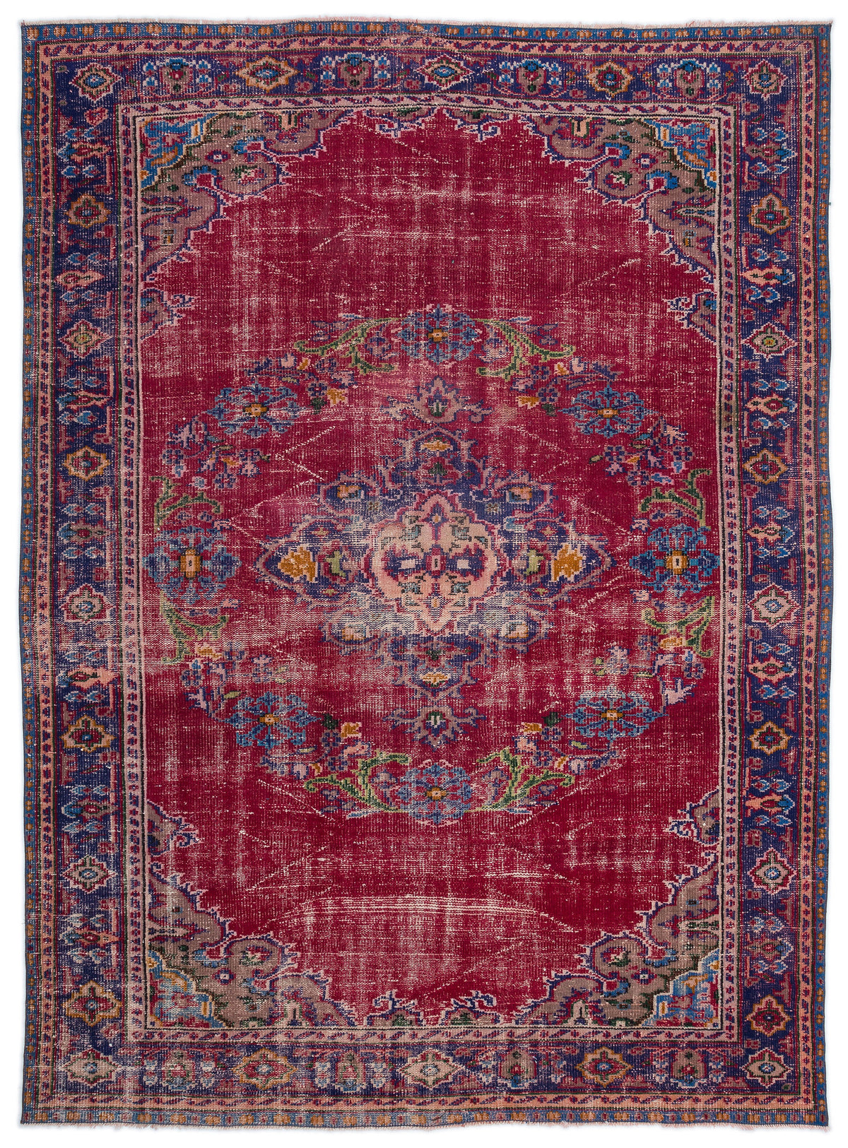 Naturel Over Dyed Vintage Rug 6&#39;6&#39;&#39; x 8&#39;11&#39;&#39; ft 197 x 272 cm