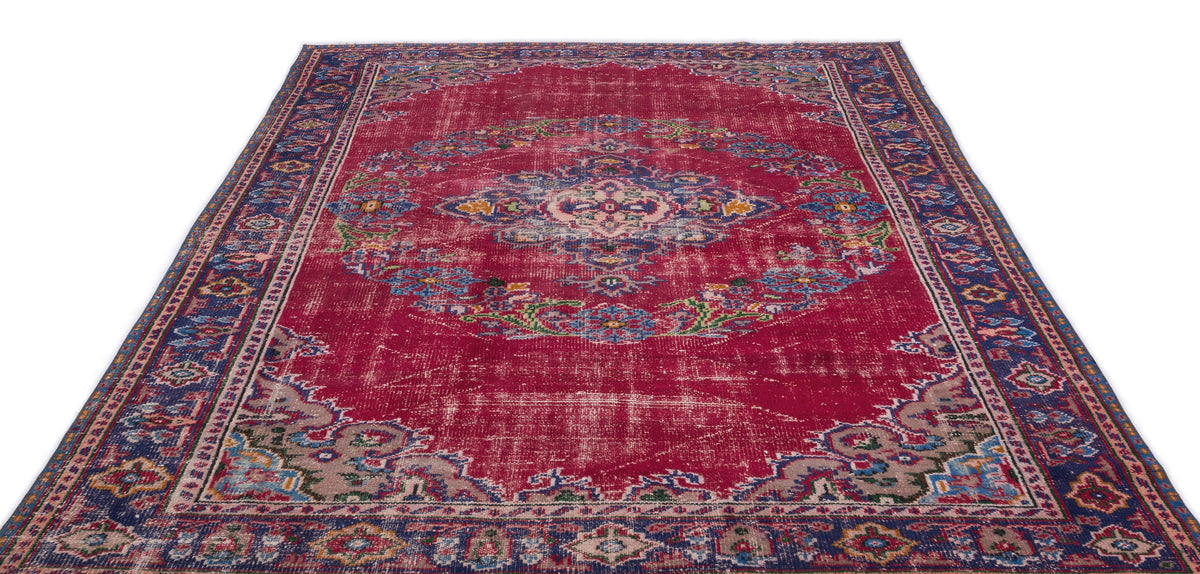 Naturel Over Dyed Vintage Rug 6&#39;6&#39;&#39; x 8&#39;11&#39;&#39; ft 197 x 272 cm