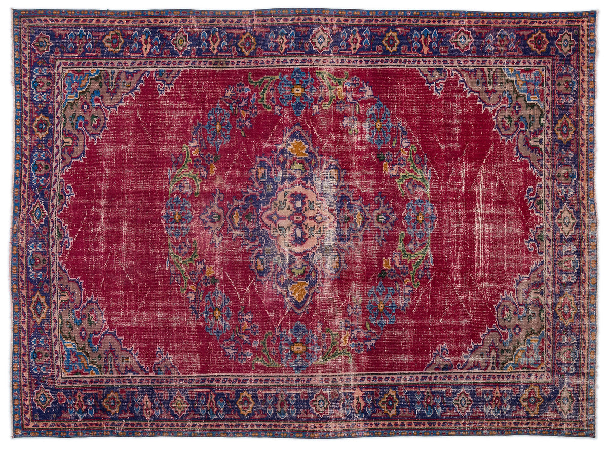 Naturel Over Dyed Vintage Rug 6&#39;6&#39;&#39; x 8&#39;11&#39;&#39; ft 197 x 272 cm