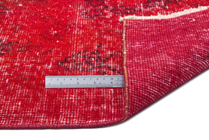 Red Over Dyed Vintage Rug 6'5'' x 9'10'' ft 195 x 299 cm