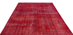 Red Over Dyed Vintage Rug 6'5'' x 9'10'' ft 195 x 299 cm