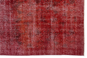 Red Over Dyed Vintage Rug 6'5'' x 9'10'' ft 195 x 299 cm