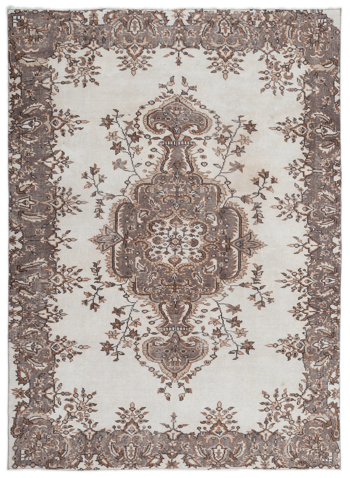 Naturel Over Dyed Vintage Rug 5&#39;10&#39;&#39; x 8&#39;2&#39;&#39; ft 177 x 248 cm