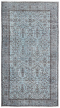 Blue Over Dyed Vintage Rug 5'6'' x 9'11'' ft 167 x 302 cm