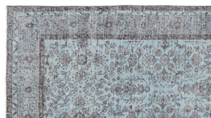 Blue Over Dyed Vintage Rug 5'6'' x 9'11'' ft 167 x 302 cm