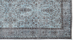 Blue Over Dyed Vintage Rug 5'6'' x 9'11'' ft 167 x 302 cm