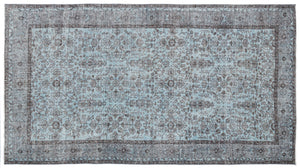 Blue Over Dyed Vintage Rug 5'6'' x 9'11'' ft 167 x 302 cm