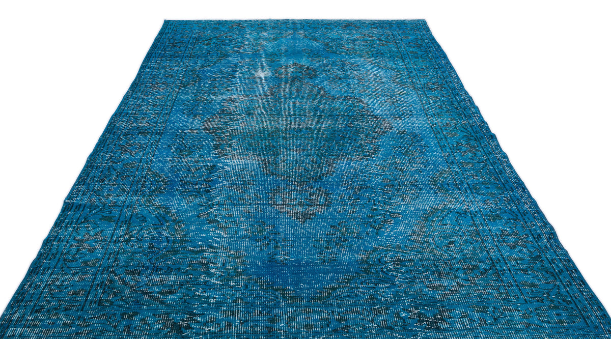 Turquoise  Over Dyed Vintage Rug 5&#39;11&#39;&#39; x 10&#39;0&#39;&#39; ft 181 x 306 cm