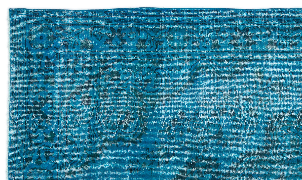Turquoise  Over Dyed Vintage Rug 5&#39;11&#39;&#39; x 10&#39;0&#39;&#39; ft 181 x 306 cm