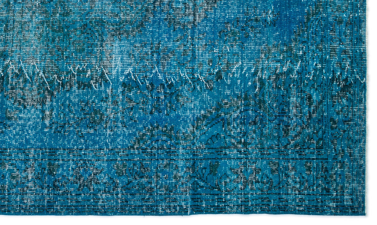 Turquoise  Over Dyed Vintage Rug 5&#39;11&#39;&#39; x 10&#39;0&#39;&#39; ft 181 x 306 cm