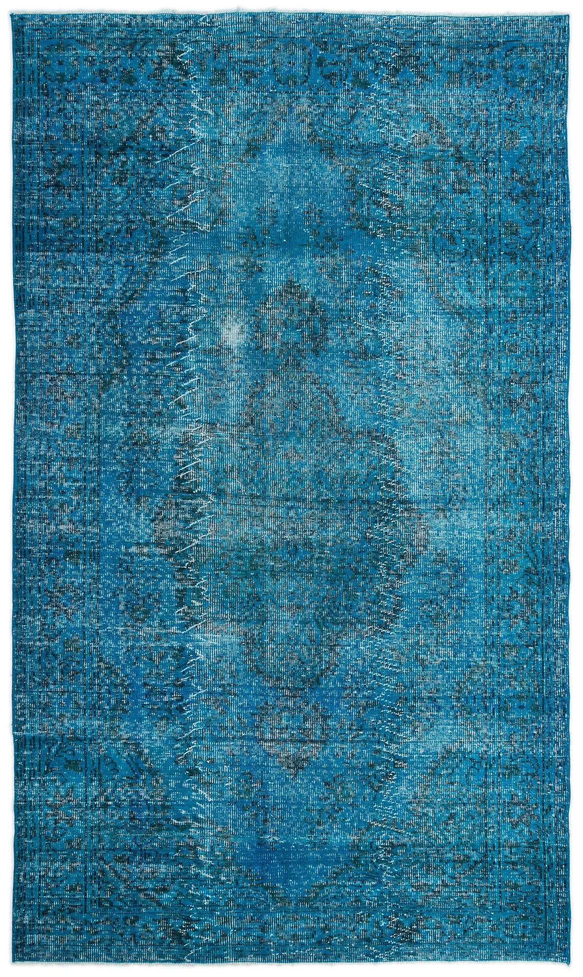 Turquoise  Over Dyed Vintage Rug 5&#39;11&#39;&#39; x 10&#39;0&#39;&#39; ft 181 x 306 cm