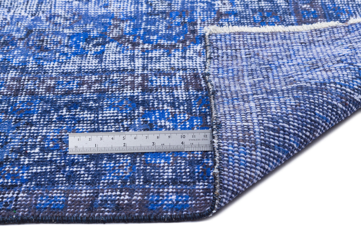 Blue Over Dyed Vintage Rug 6&#39;4&#39;&#39; x 10&#39;7&#39;&#39; ft 192 x 323 cm