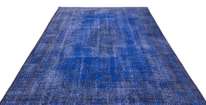 Blue Over Dyed Vintage Rug 6'4'' x 10'7'' ft 192 x 323 cm