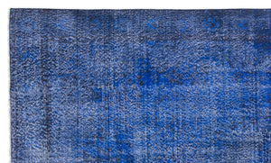 Blue Over Dyed Vintage Rug 6'4'' x 10'7'' ft 192 x 323 cm