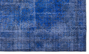 Blue Over Dyed Vintage Rug 6'4'' x 10'7'' ft 192 x 323 cm