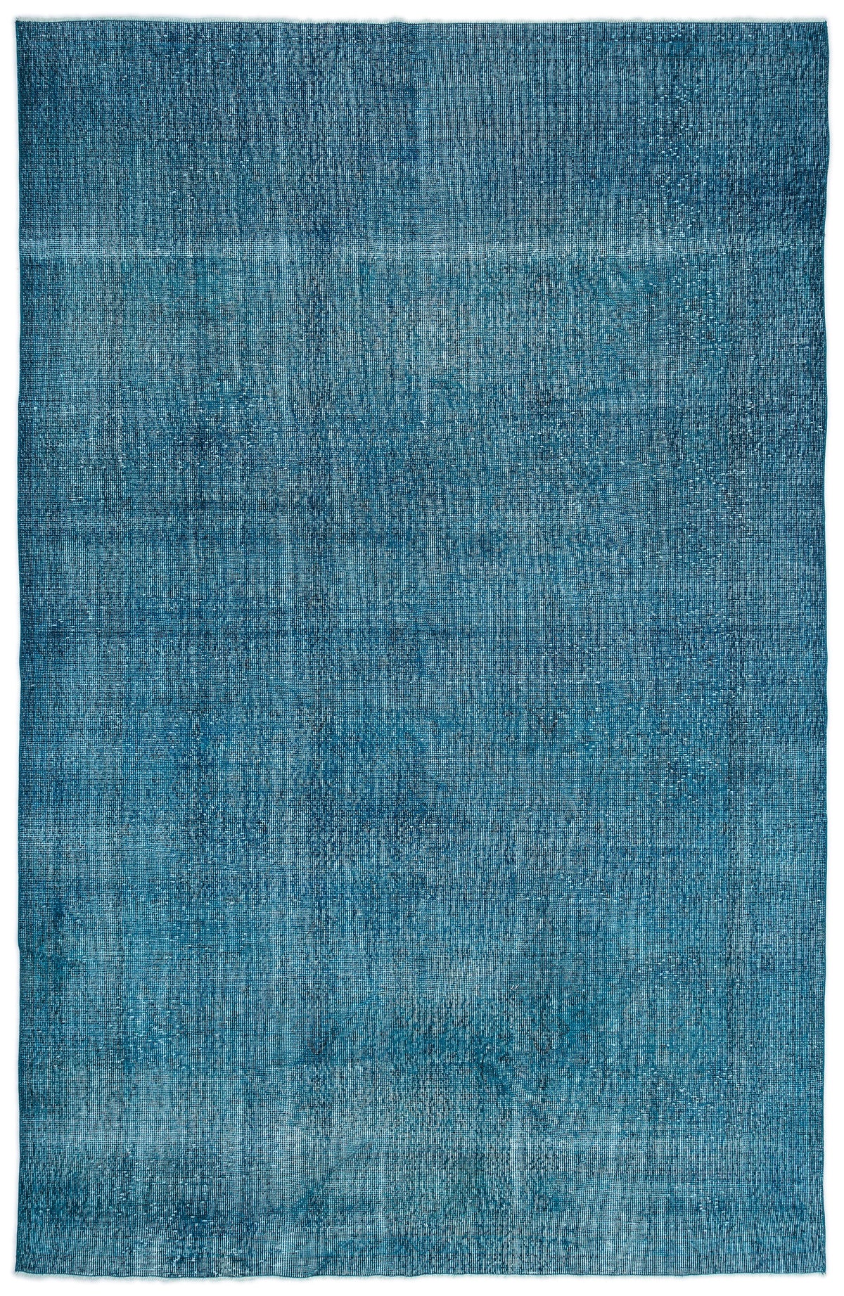 Turquoise  Over Dyed Vintage Rug 6'11'' x 10'6'' ft 210 x 320 cm