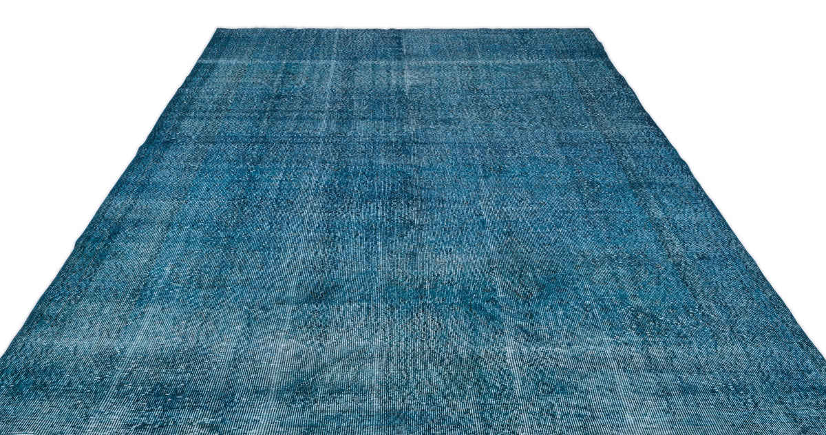 Turquoise  Over Dyed Vintage Rug 6'11'' x 10'6'' ft 210 x 320 cm