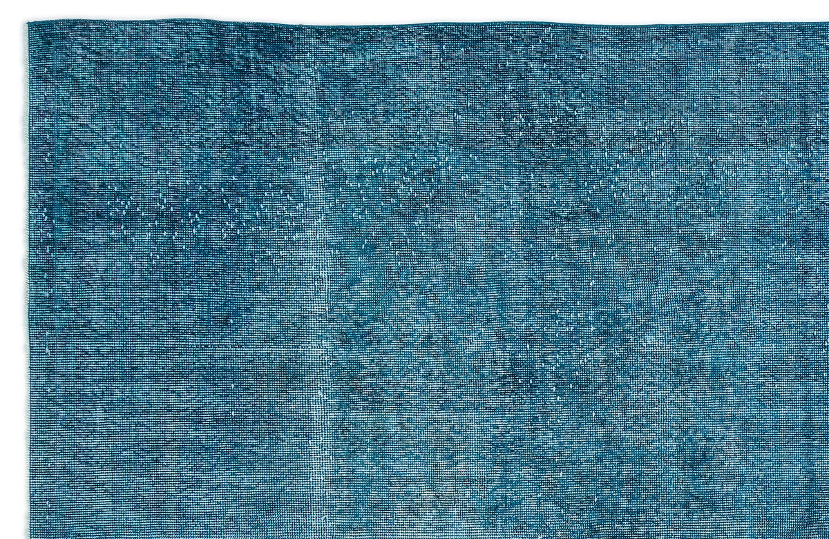 Turquoise  Over Dyed Vintage Rug 6'11'' x 10'6'' ft 210 x 320 cm