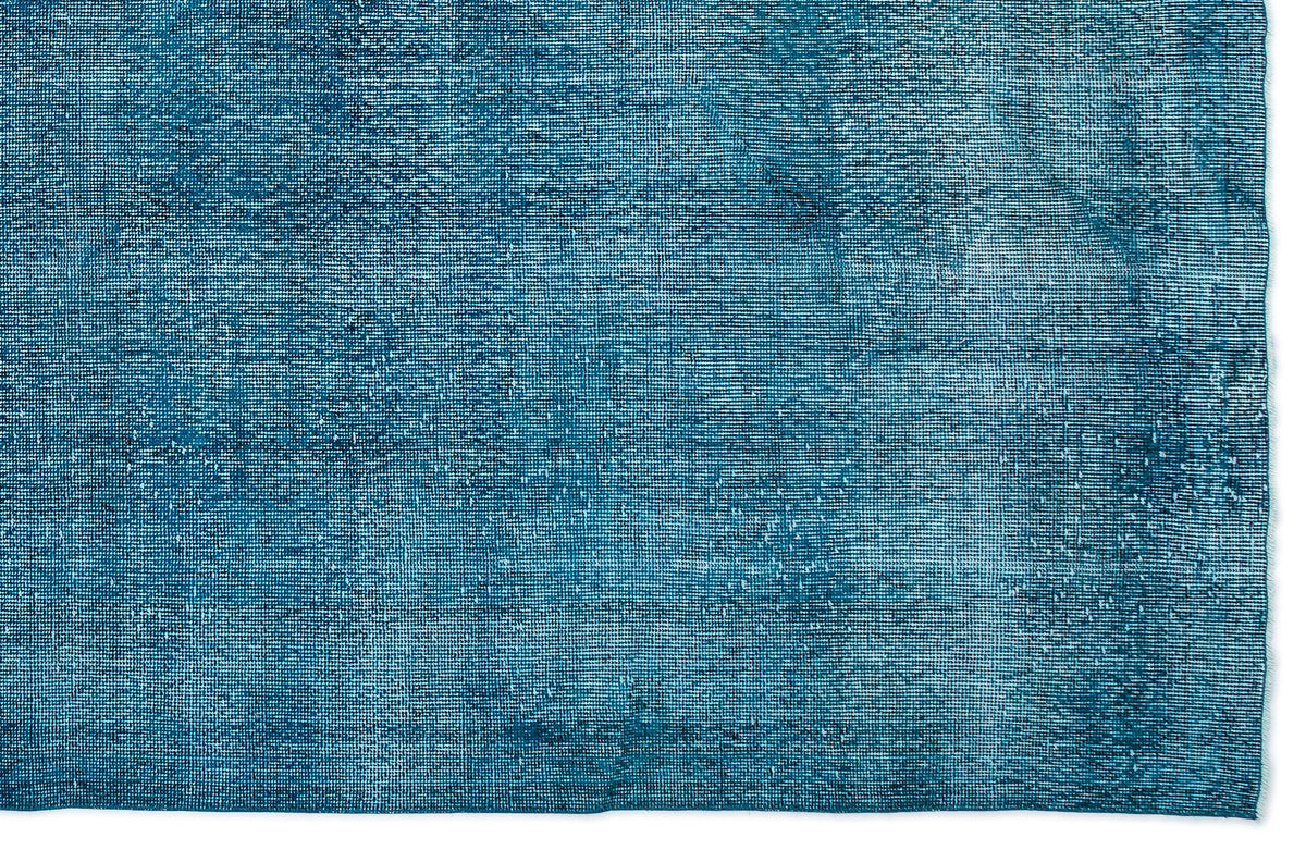 Turquoise  Over Dyed Vintage Rug 6'11'' x 10'6'' ft 210 x 320 cm