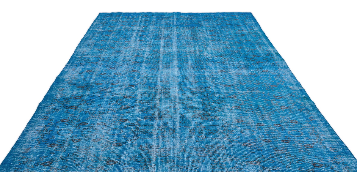Turquoise  Over Dyed Vintage Rug 6&#39;11&#39;&#39; x 10&#39;7&#39;&#39; ft 211 x 323 cm