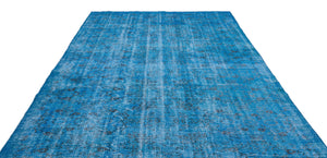 Turquoise  Over Dyed Vintage Rug 6'11'' x 10'7'' ft 211 x 323 cm