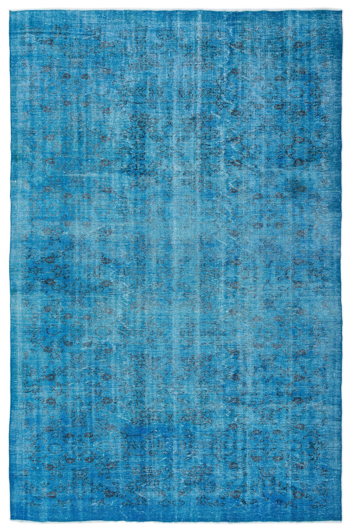 Turquoise  Over Dyed Vintage Rug 6&#39;11&#39;&#39; x 10&#39;7&#39;&#39; ft 211 x 323 cm