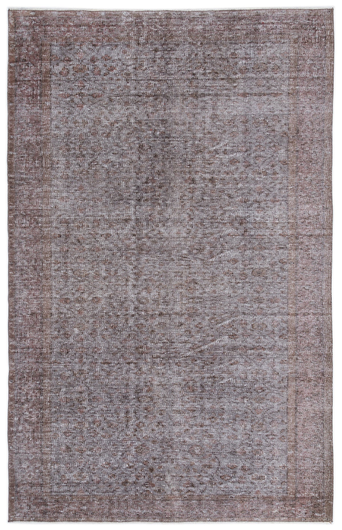 Gray Over Dyed Vintage Rug 5&#39;3&#39;&#39; x 8&#39;4&#39;&#39; ft 161 x 254 cm