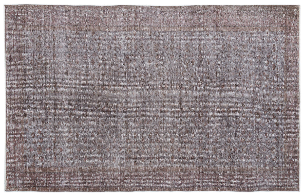 Gray Over Dyed Vintage Rug 5&#39;3&#39;&#39; x 8&#39;4&#39;&#39; ft 161 x 254 cm