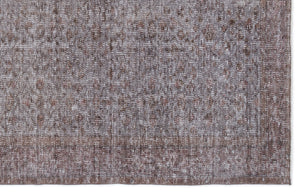Gray Over Dyed Vintage Rug 5'3'' x 8'4'' ft 161 x 254 cm