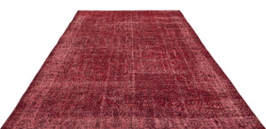 Red Over Dyed Vintage Rug 6'8'' x 10'6'' ft 203 x 319 cm