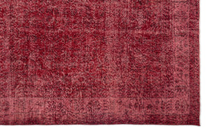 Red Over Dyed Vintage Rug 6'8'' x 10'6'' ft 203 x 319 cm