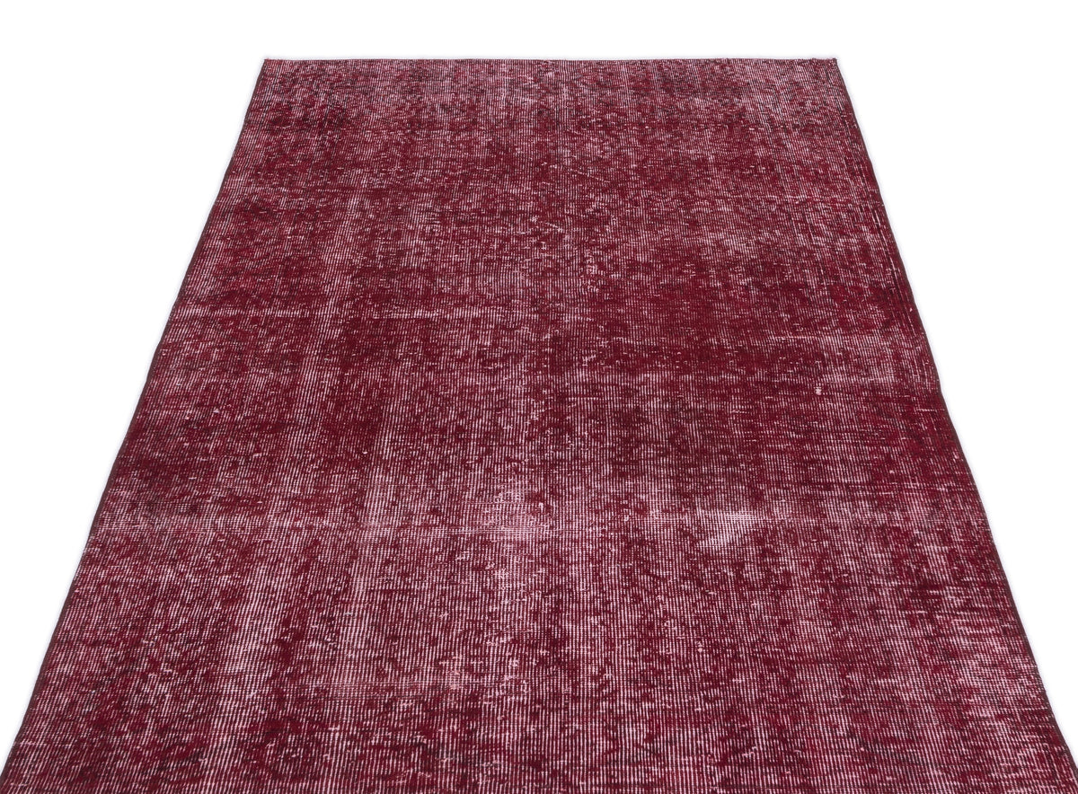 Red Over Dyed Vintage Rug 3&#39;8&#39;&#39; x 6&#39;11&#39;&#39; ft 112 x 210 cm